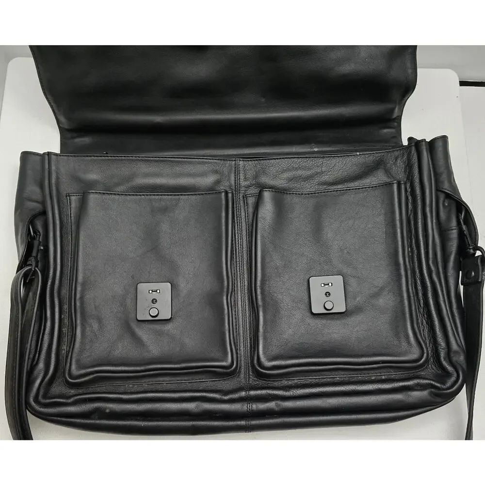 BREE of Germany LEATHER BRIEFCASE Laptop Bag Document Bag Black